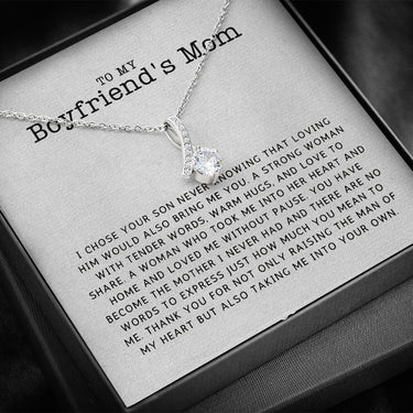KORAFINA Customized Boyfriend's Mom Gift, to My Boyfriends Mom Necklace, for My Boyfriend's Mom on Mother's Day, Birthday Gift for Boyfriends Mom On Christmas, Anniversary